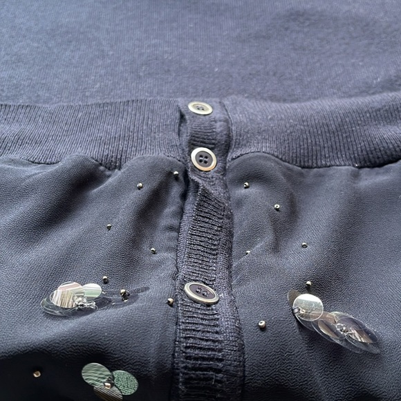 Vintage Floral Paillettes Sequin Cardigan, Size: 1X circa 2008 - Picture 17 of 17